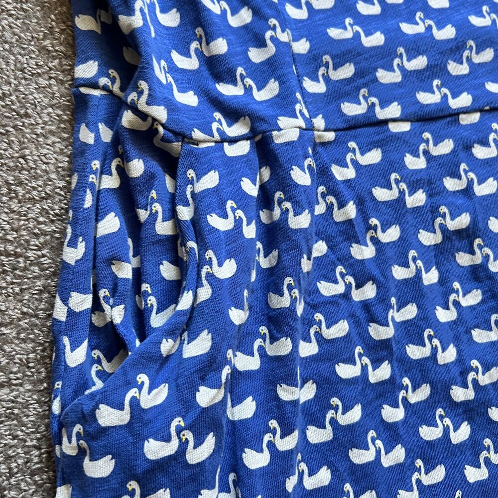 Boden Blue Swan-Print Midi Dress - Picture 7 of 14